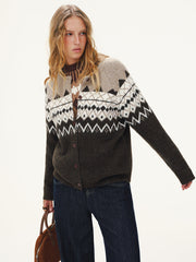Wool-Blend Fair Isle Cardigan