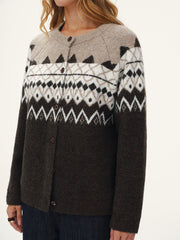 Wool-Blend Fair Isle Cardigan