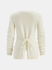 Tie-Back Button Knitted Cardigan