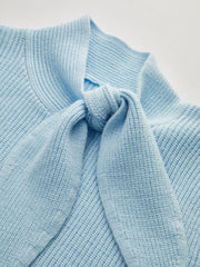 Tie-Neck Cropped Sweater