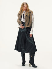 Zebra Print Turtleneck Long-Sleeve Top