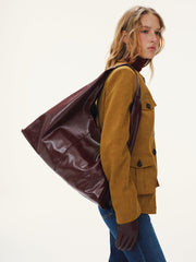 Oversized PU Leather Tote Bag