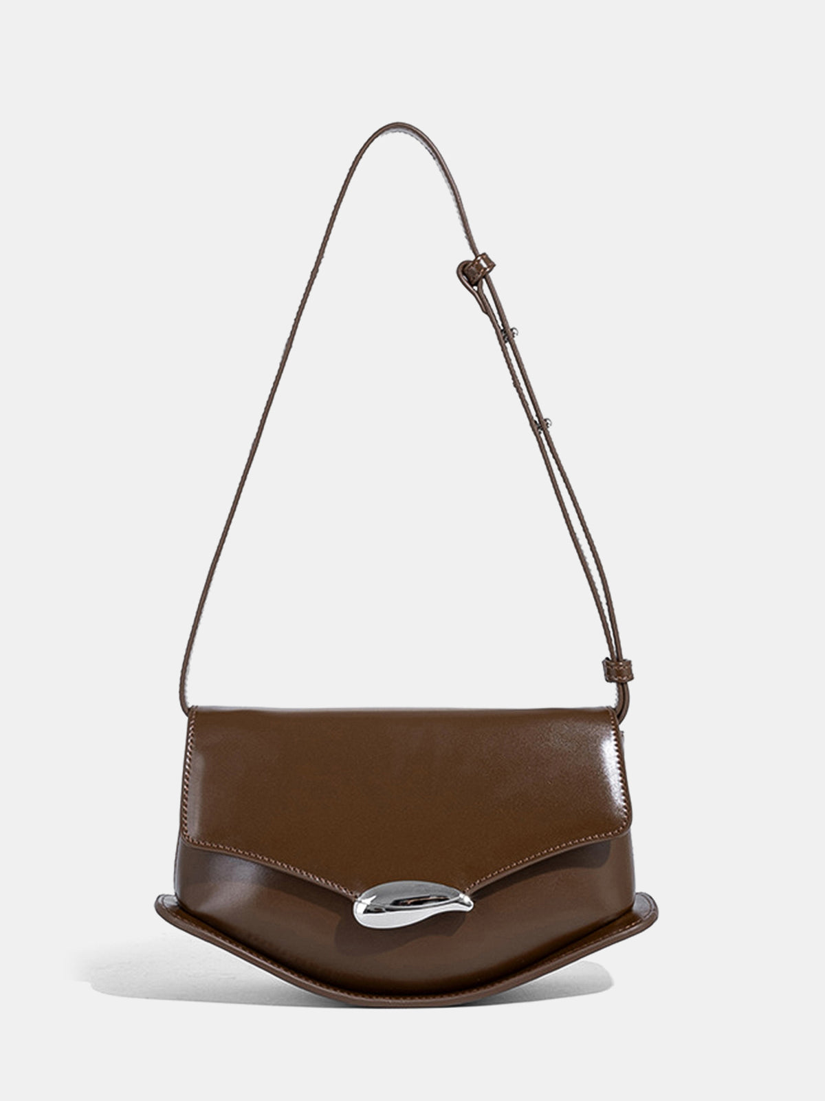 PU Leather Curved Shoulder Bag