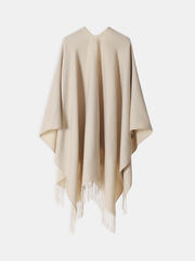 Faux Leather Buckle Fringe Cape
