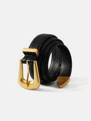 Golden Buckle Leather Belt