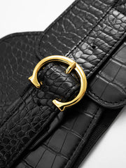 Crocodile Embossed Wide Belt