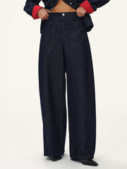 Heart-Back Denim Straight-Leg Jeans