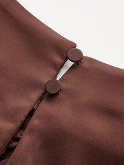 Cross Neck Long Sleeve Satin Blouse