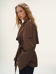 Belted Metal Button Trench Coat