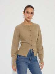 Cinched Waist Knit Cardigan