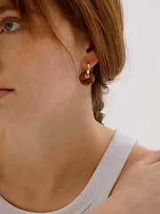 Tortoise Shell Disc Drop Earrings