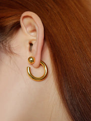 Golden Half-Hoop Earrings