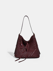 Woven PU Bucket Bag