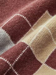 Mock Neck Argyle Sweater