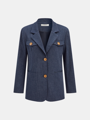 Lapel Blazer and Wide-Leg Pants Set