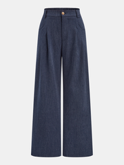 Lapel Blazer and Wide-Leg Pants Set