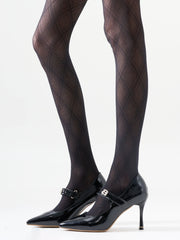 Grid Pattern Sheer Tights
