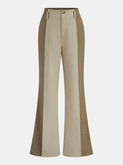 Two-Tone Paneled Flared Pants