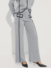 Contrast Piping Cotton Knit Co-ord Set