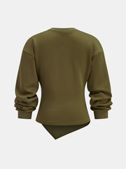 Ruched Asymmetric Hem Sweatshirt