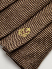 Belt-Decor Houndstooth Pleated Mini Skirt