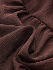 Chiffon Bow Long Sleeve Maxi Dress