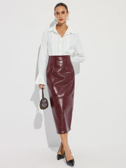 Faux Leather Pencil Skirt