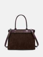 Belt Detail Suede Effect Tote Bag
