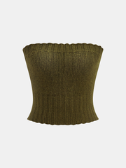 Knit Strapless Top and Cardigan Two-Piece Set