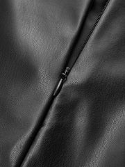 Metal Detail Faux Leather Mini Skirt