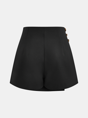 Metal Detail Asymmetric Skort