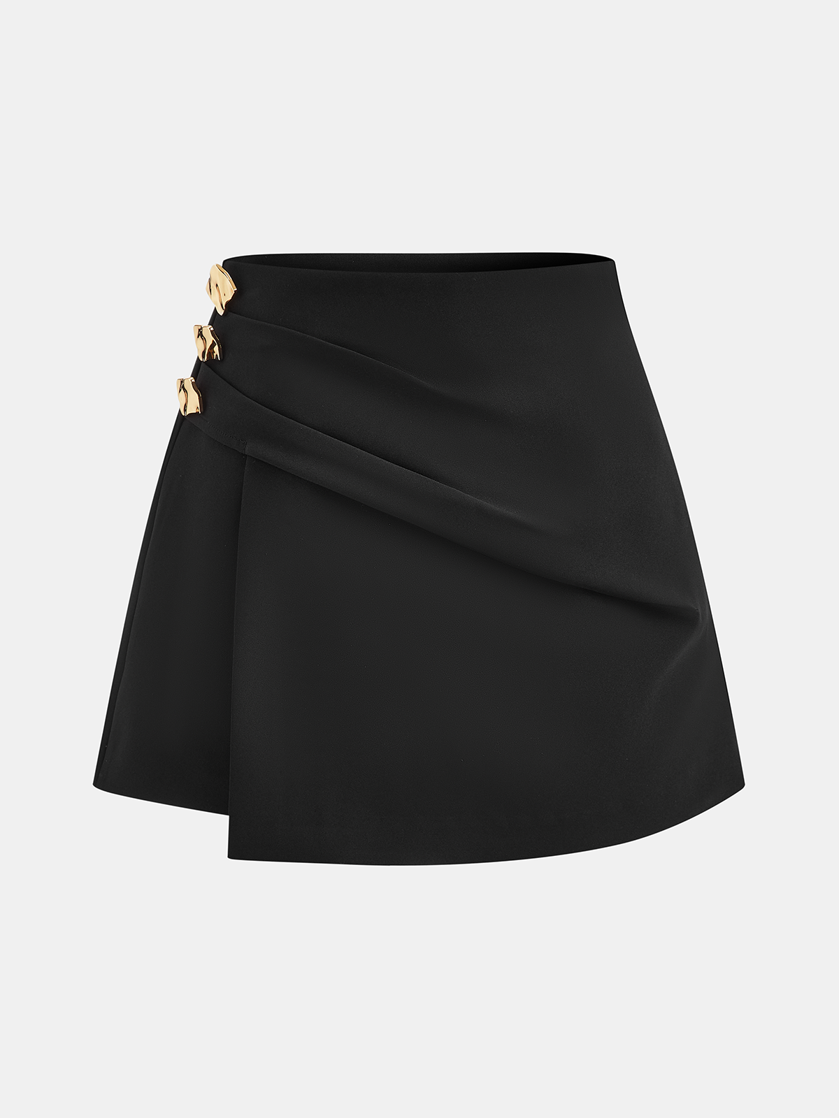 Metal Detail Asymmetric Skort