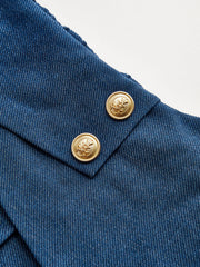 Crossover Waist Wide-Leg Pants