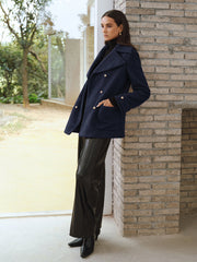 Double-Breasted Lapel Tweed Blazer