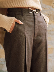 High-Waist Pleated Wide-Leg Pants