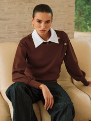 Asymmetric Metal Detail Sweater