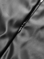 Faux Leather Ruched Mini Skirt