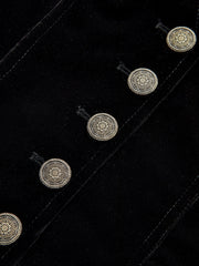 Button-Front Velvet Fitted Vest