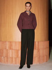 Stand Collar Tweed Jacket