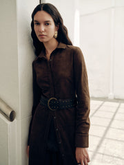 Suede Shirt Dress without Belt