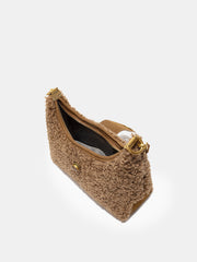 Faux Shearling Hobo Bag