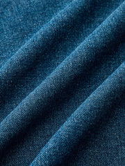 Frayed Hem Denim Midi Skirt