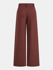 Mid-Waist Pleated Wide-Leg Pants
