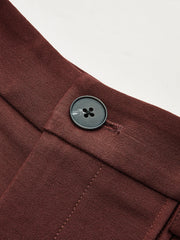 Mid-Waist Pleated Wide-Leg Pants