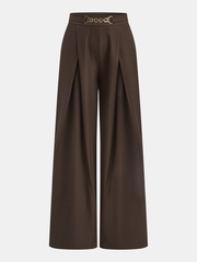 Chain Detail Wide-Leg Pants