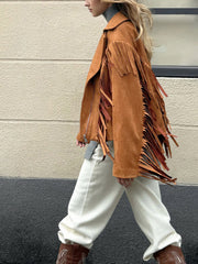 Lapel Collar Fringe Jacket