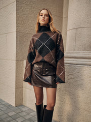 Faux Leather Mini Skirt with Decor Zipper Pocket