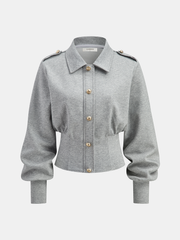 Metal Button Collared Jacket