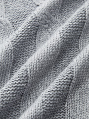 Button-Front Cable Knit Cardigan