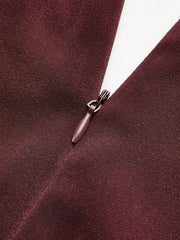 Belted V-Neck Satin Jumpsuit